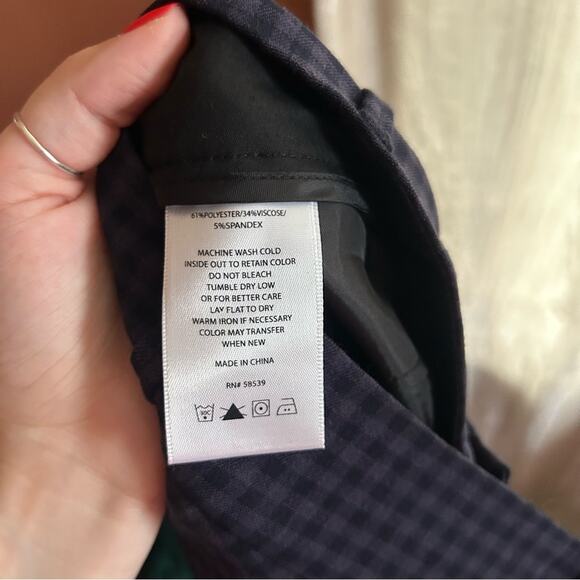 Kut from the Kloth Checker Dress Pants Trousers Purple Black Gingham NWT Size 2 - Picture 6 of 8